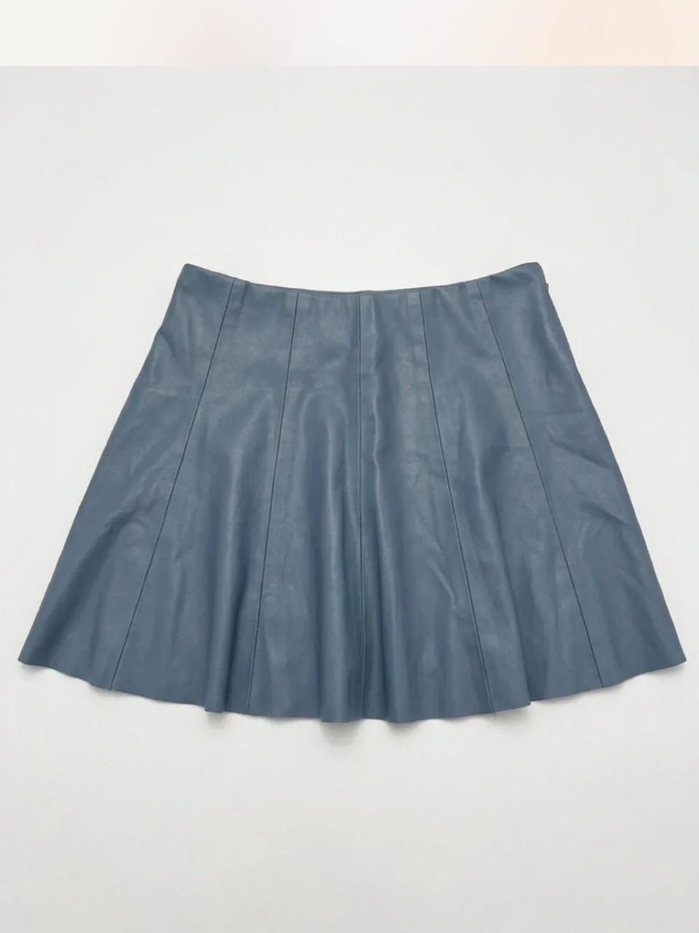 Mustard Seed Blue Vegan Leather Mini Skirt